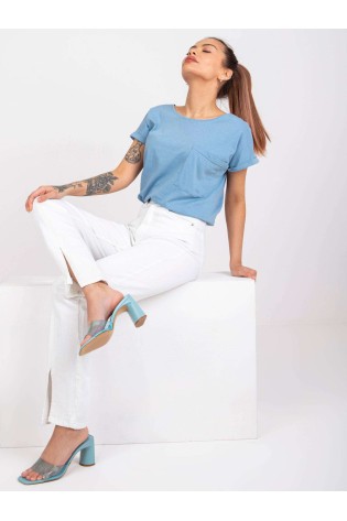 Šviesiai mėlyni marškinėliai moterims-TW-TS-1001.30X