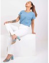 Šviesiai mėlyni marškinėliai moterims-TW-TS-1001.30X