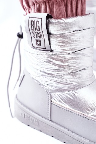 Madingi sidabro spalvos Big Star šilti patogūs batai-II274118 SILVER