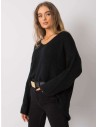 Juodas laisvas megztinis moterims-TW-SW-BI-3002.98