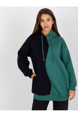 Dviejų spalvų žalias/juodas džemperis moterims-RV-BL-8233.32X