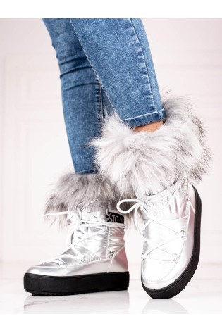 Stilingi patogūs sidabro spalvos žieminiai batai-HY801-19S