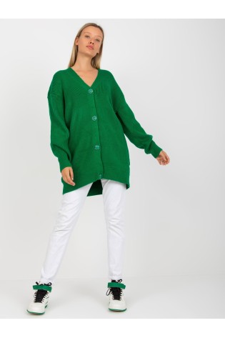 Stilingas žalias moteriškas susagstomas kardiganas-LC-SW-0267.06X