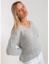 Kasdienis šviesiai pilkas moteriškas megztinis-TW-SW-BI-3002.98