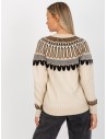 Smėlio spalvos šiltas norvegiško rašto megztinis-LC-SW-0342.06X