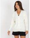 Klasikinis baltas susagstomas megztinis moterims-LC-SW-0321.06X