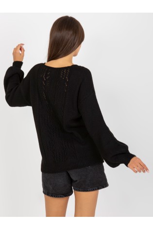 Stilingas juodas laisvas megztinis-TW-SW-BI-3017.54