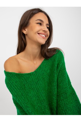 Žalias laisvo stiliaus megztinis moterims-LC-SW-3020.29X