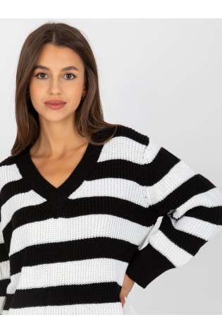 Dryžuotas moteriškas megztinis-LC-SW-8030.29P