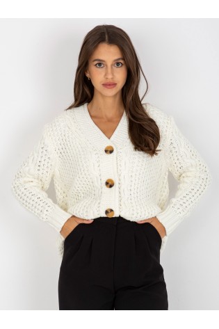 Baltas susagstomas megztinis moterims-LC-SW-8001.14P