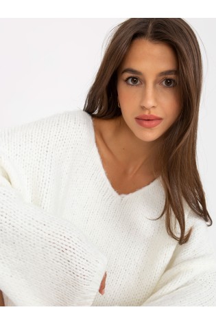 Baltas laisvalaikio megztinis-LC-SW-3020.29X