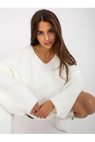 Baltas laisvalaikio megztinis-LC-SW-3020.29X