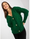 Tamsiai žalias megztinis moterims-LC-SW-8035.06X