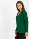 Tamsiai žalias megztinis moterims-LC-SW-8035.06X
