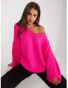 Ryškus rožinis megztinis-LC-SW-3020.29X