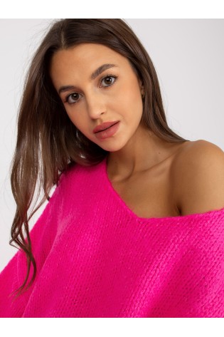 Ryškus rožinis megztinis-LC-SW-3020.29X