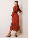 Stilinga raudona suknelė su taškeliais-D70013Z30228