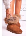 Natūralios verstos odos šilti batai Snow Fox-5820 CAMEL