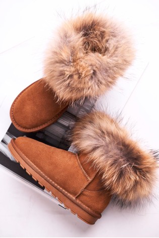 Natūralios verstos odos šilti batai Snow Fox-5820 CAMEL