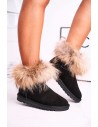 Natūralios verstos odos šilti batai Snow Fox-5820 BLACK