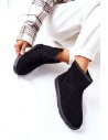 UGG stiliaus juodi patogūs žieminiai batai-9BT26-1470 BLK