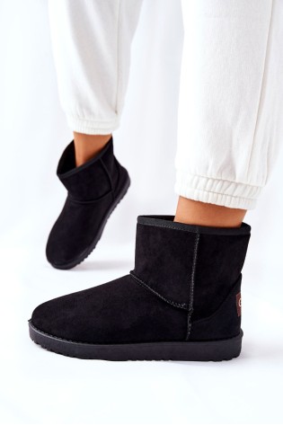 UGG stiliaus juodi patogūs žieminiai batai-9BT26-1470 BLK