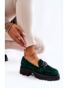 Natūralios odos tamsiai žali stilingi batai-2489 525 ZIE