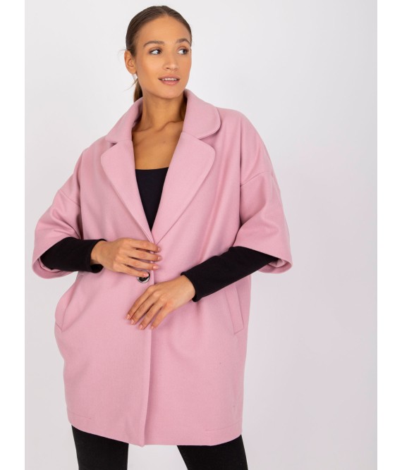 Rožinis paltas 3/4 rankovėmis-CHA-PL-0409.30X