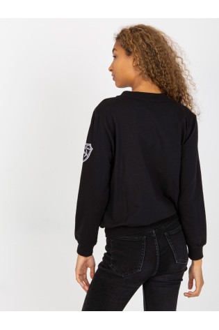 Juodas džemperis su emblema-RV-BL-8225.88