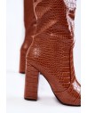 Elegantiški rudi ilgaauliai batai-X8062 CAMEL