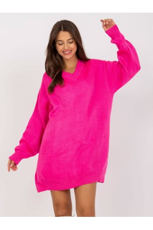 Ryškiai rožinis megztinis-LC-SW-0341.38P