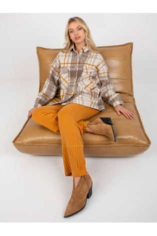 Languoti rudi šilti marškiniai moterims-DN-KS-3999.15
