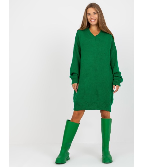 Žalias laisvas ilgas megztinis-LC-SW-0341.38P