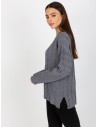 Pilkas kasdieniškas megztinis moterims-VI-SW-20234.75P