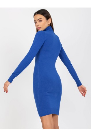 Mėlyna aptempta suknelė aukštu kaklu-NM-SK-NG-2309.17X