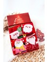 Kalėdinių kojinių rinkinys dėžutėje + pakabukas-DM601-7 RED