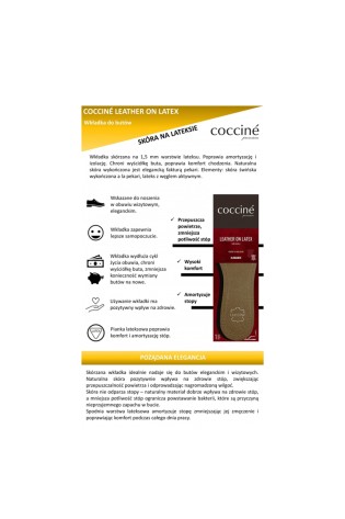 Komfortiški natūralios odos Coccine Leather On Latex vidpadžiai-LEATHER ON LATEX FOAM