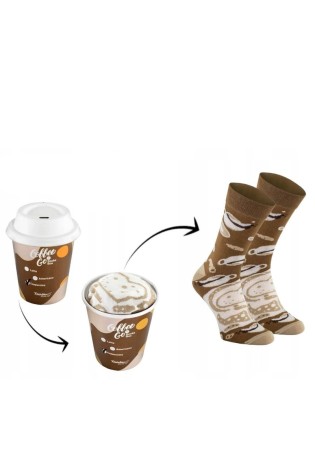 Linksmos kojinės Coffee Cappuccino puodelyje, 1 pora-SK.23600/CAPPUCINO
