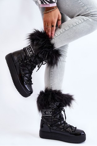 Juodi šilti žieminiai batai-FF-35/HY801 BLACK