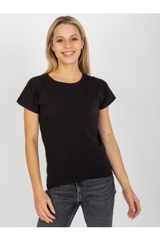 Juodi klasikiniai marškinėliai moterims-VI-TS-034.06