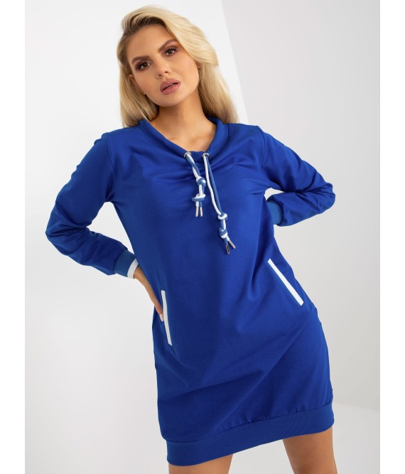 Kobalto mėlyna laisvalaikio suknelė-RV-TU-8379.46