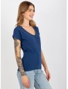 Tamsiai mėlyni marškinėliai moterims-VI-TS-035.01P