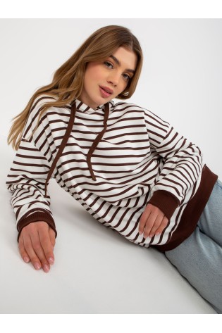 Dryžuotas rudas džemperis moterims-FA-BL-8287.20P