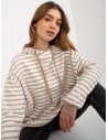 Dryžuotas rusvas džemperis moterims-FA-BL-8287.20P
