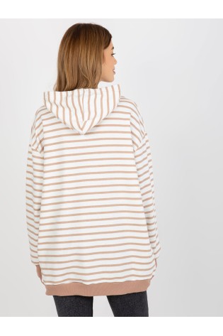 Dryžuotas rusvas džemperis moterims-FA-BL-8287.20P