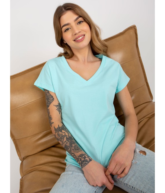 Melsvi marškinėliai moterims-VI-TS-035.01P