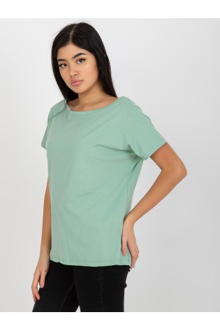 Žali marškinėliai su iškirpte-RV-TS-4662.48