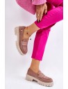 Šviesiai rudos spalvos stilingi batai-UK132P KHAKI
