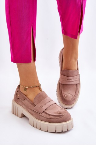 Šviesiai rudos spalvos stilingi batai-UK132P KHAKI