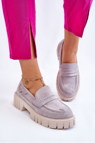 Šviesiai pilkos spalvos stilingi batai-UK132P L.GREY